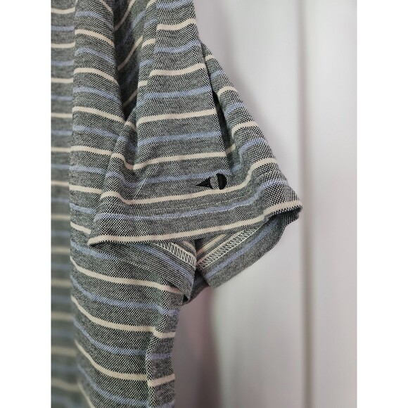 Grand Slam Mens Striped Cotton Mercerized Dry Knit Dynamics Gray Polo Medium M - Picture 3 of 8